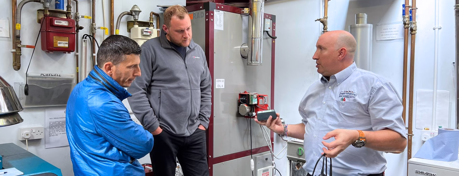A Logic4training oil group during their OFTEC training at the Basildon centre