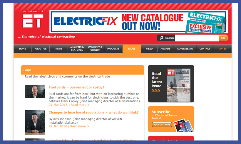 What do you think of Electrical Time's blog? 