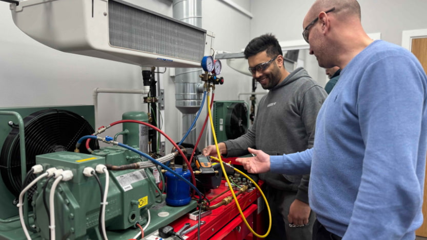 Heat pump installers learning about