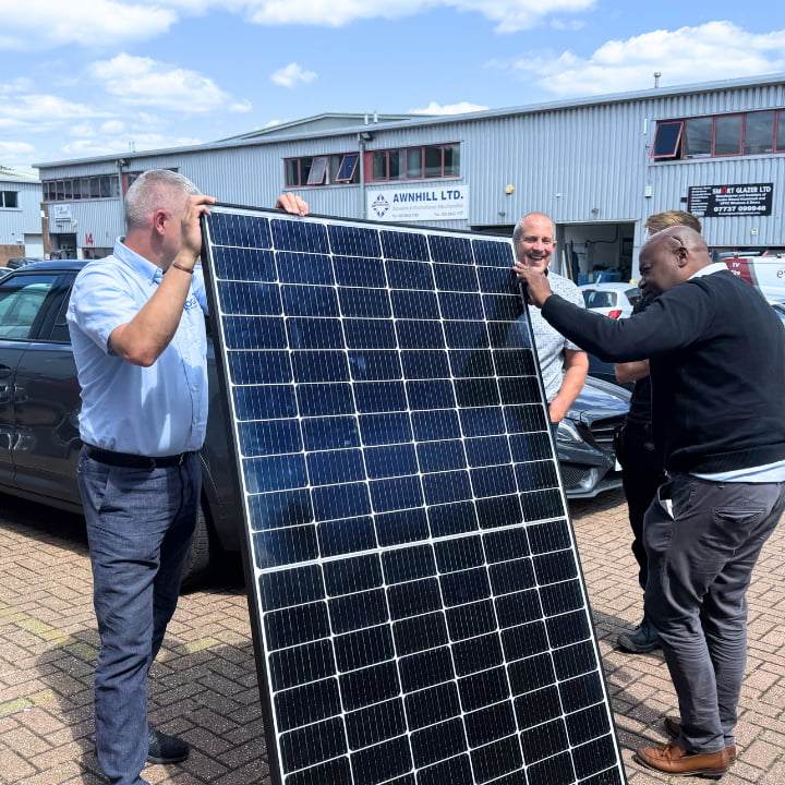 A Logic4training solar pv class training on a solar panel