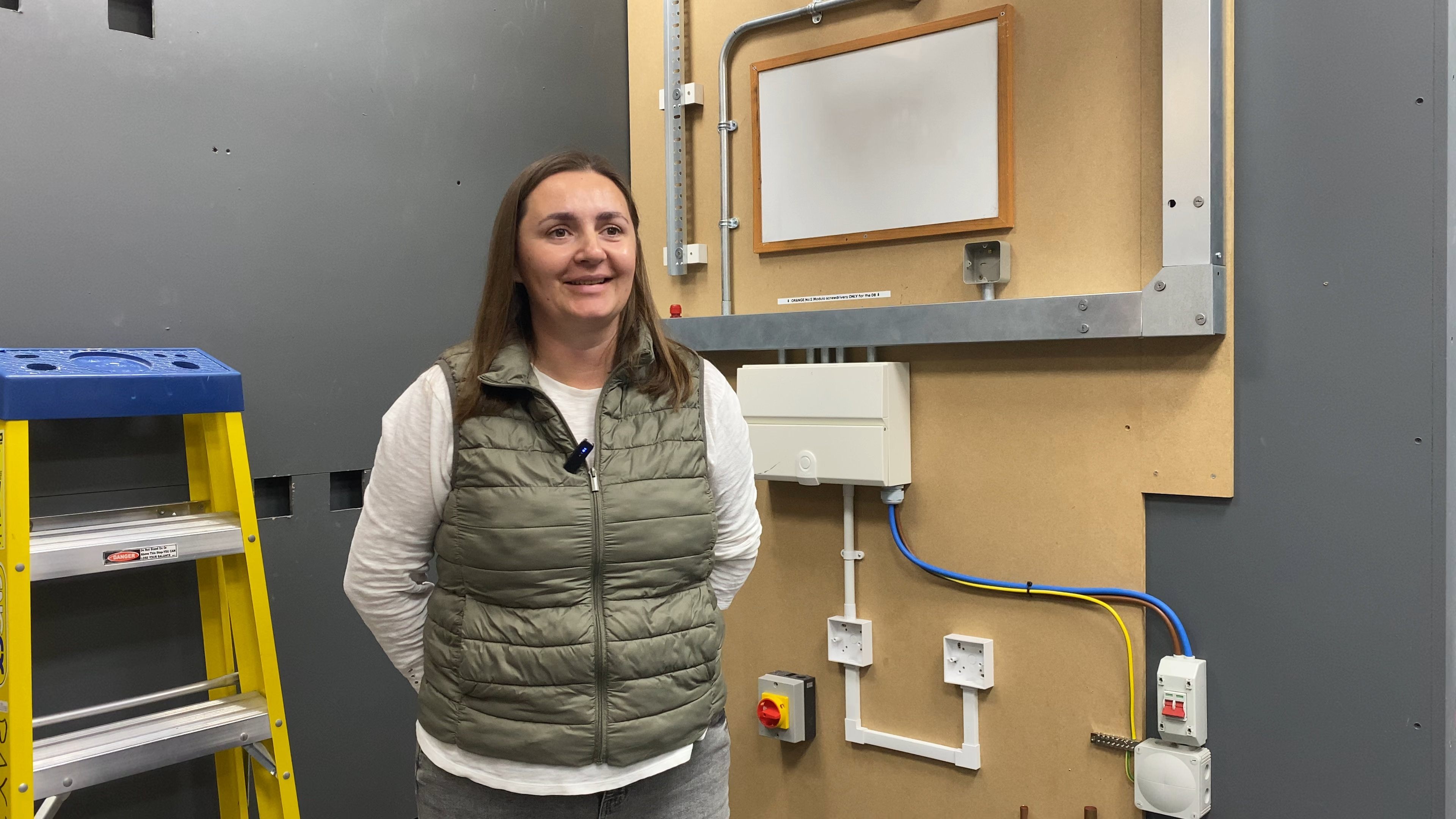 Olha giving her experience of changing career from a barista to an electrician with Logic4training