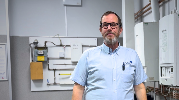 Gas trainer Matt in a workshop