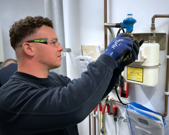 gas student that is working on a gas meter
