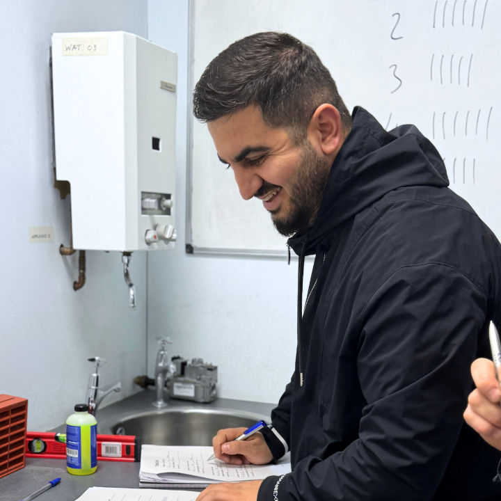 man in a gas workshop
