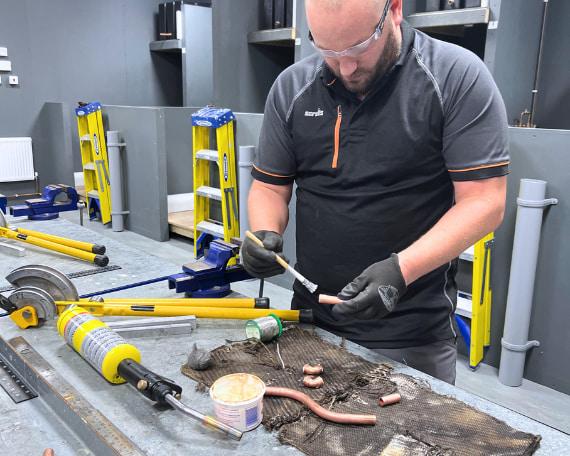 A level 2 plumbing NVQ, category 2 candidate training at Logic4training