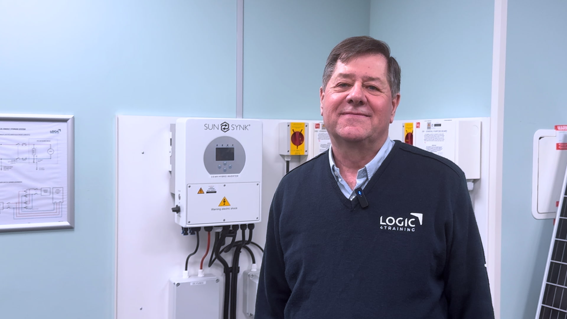 Nigel, one of Logic4training's electrical trainers, explaining their electrical training packages