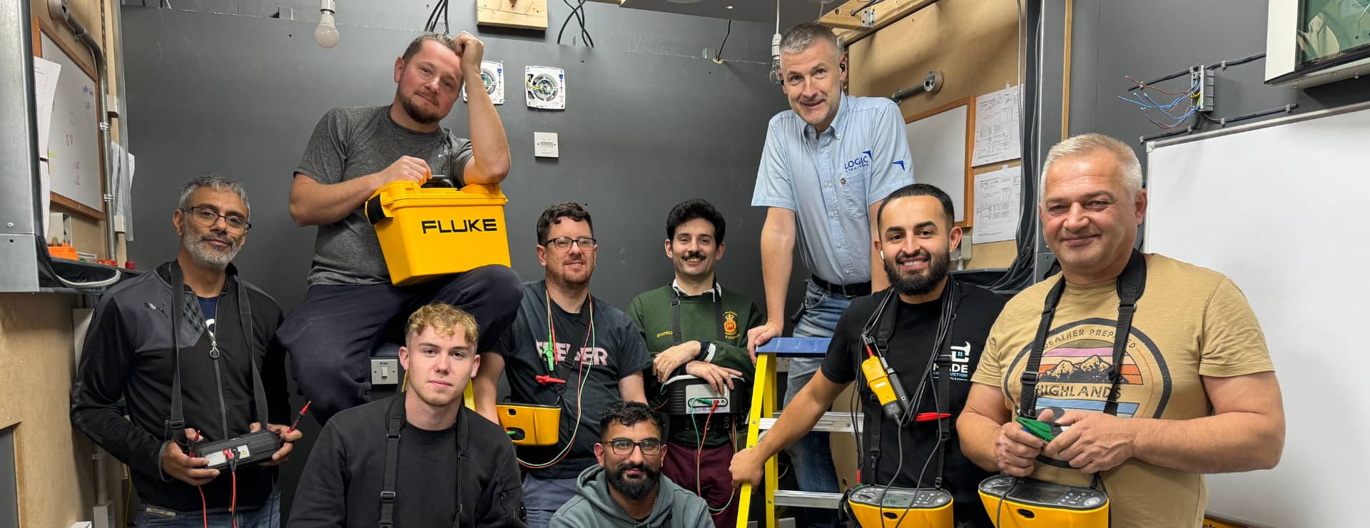 in-person electrical training course group photo