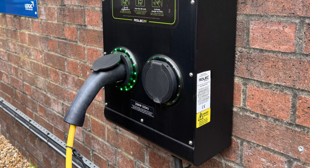 An ev charger installation that is part of the ev charging infrastructure