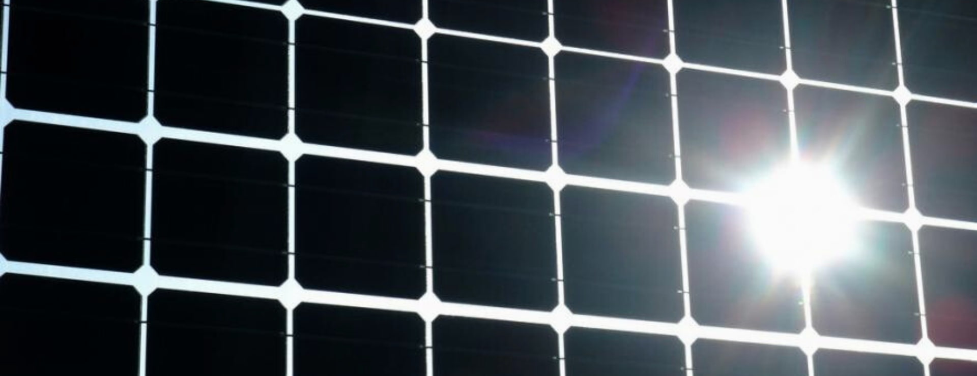 solar panel with the reflection of the sun