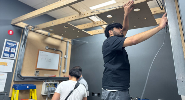 trainee electricians completing their training and aiding the skills gap