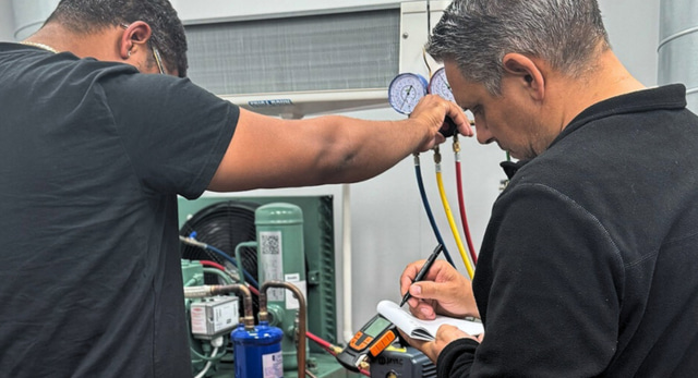 2 Candidates working in F-Gas Workshop