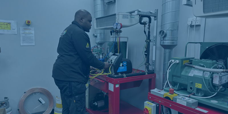 F-Gas student completing their reassessment course