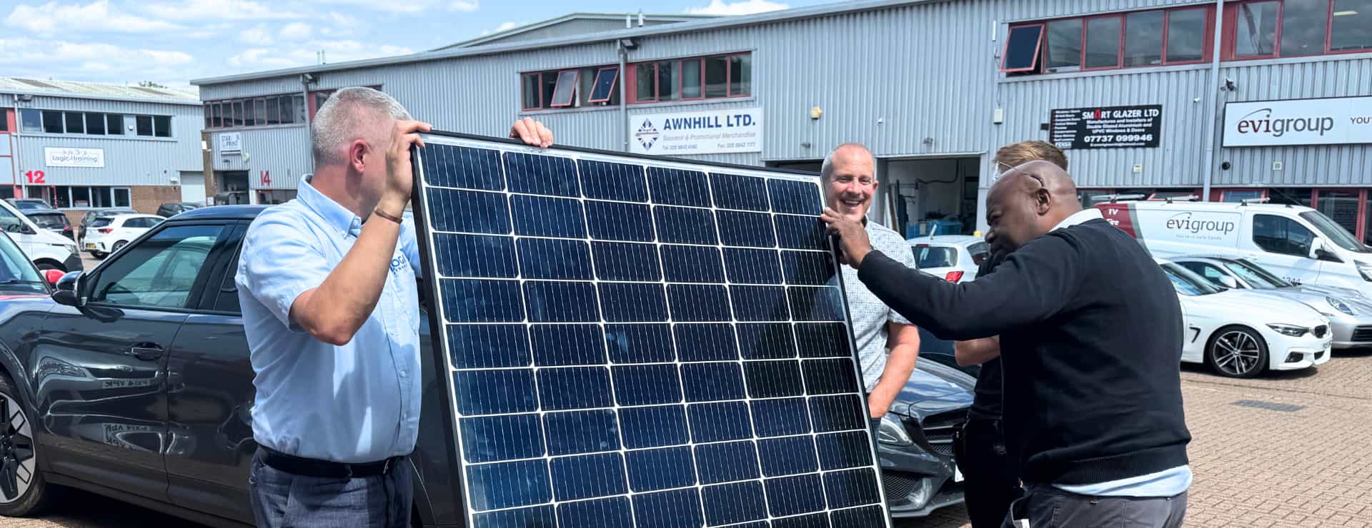 Solar pv training course outside testing a solar panel