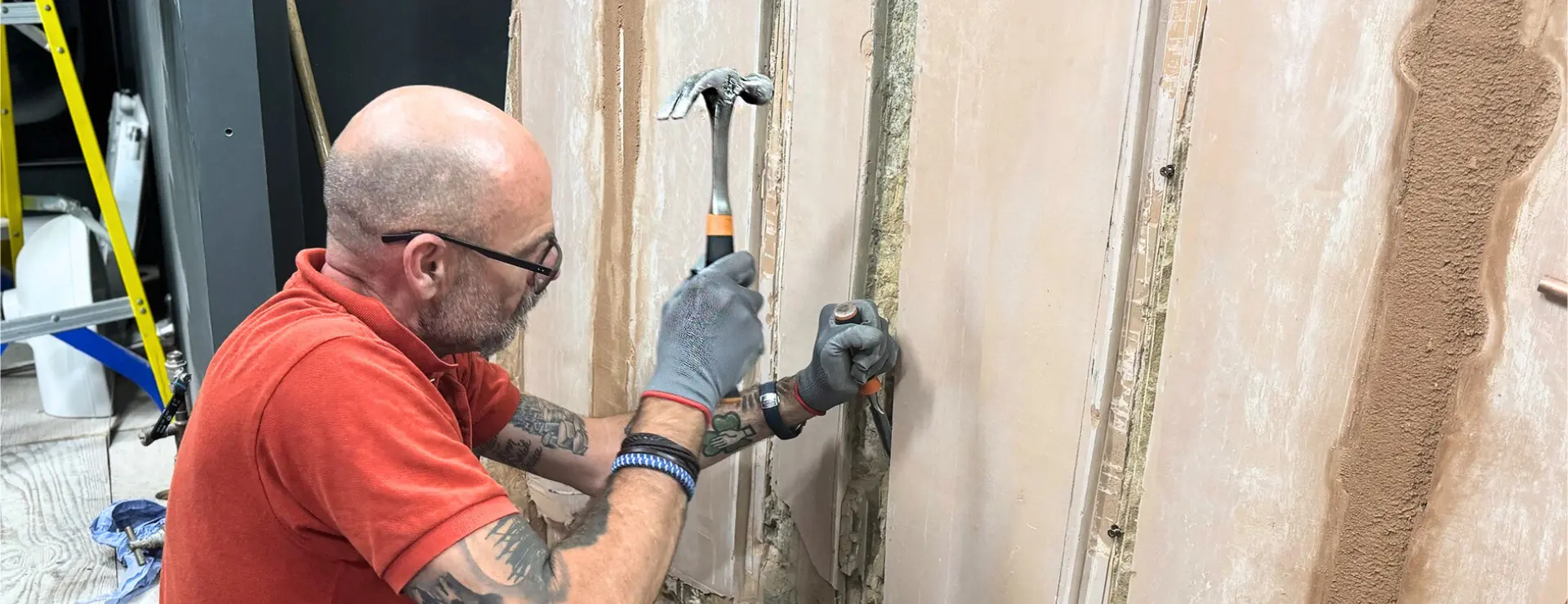 a man learning a trade after deciding to change career