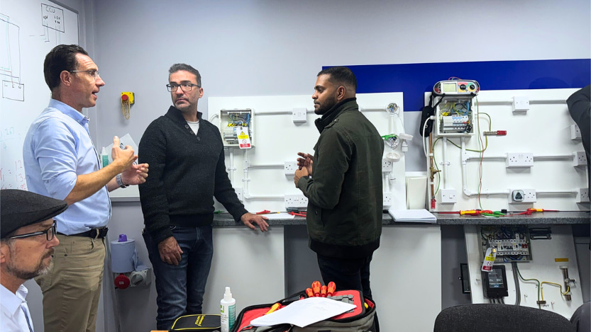 A Logic4training electrical trainer showing their students the principles of electrical science in a classroom