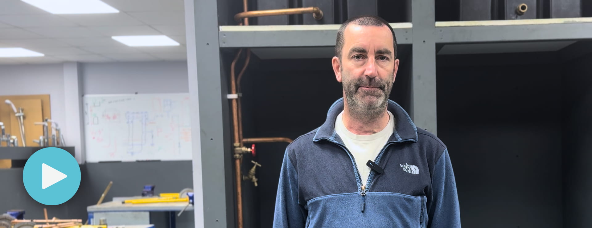 Andy giving his plumbing testimonial after his training and changing career