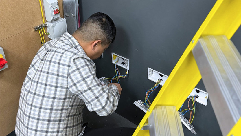 A Logic4training New Entrants electrical student completing their training
