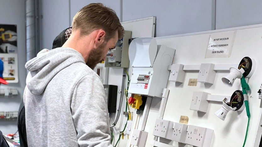 A Logic4training electrical student completing their Part P Domestic Electrical Course