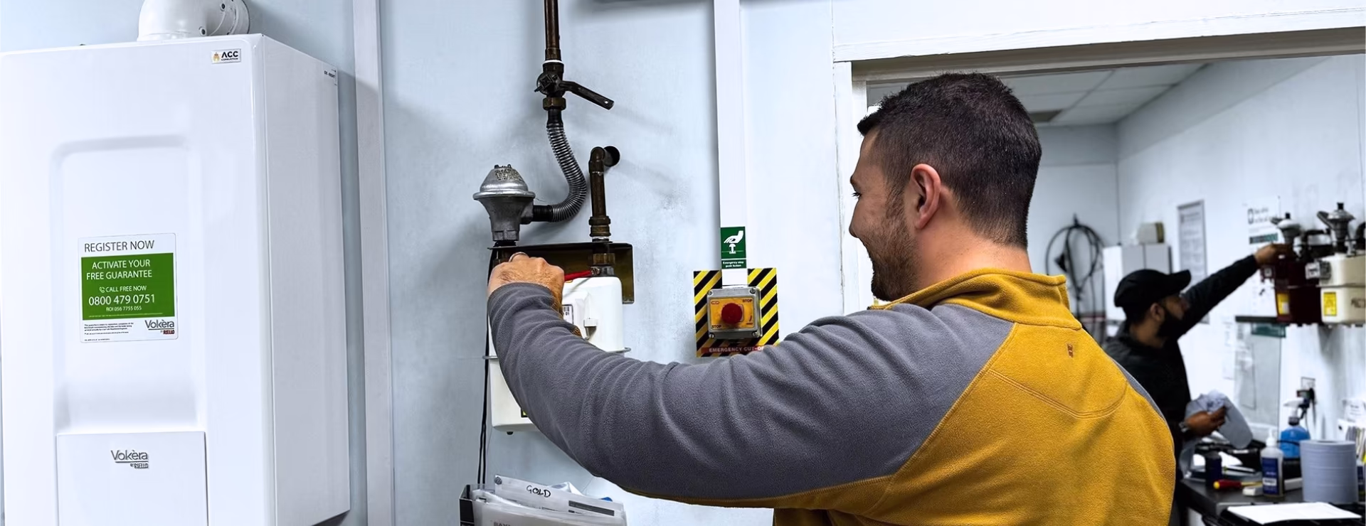 A man working on gas meter for part of his Gas MLP